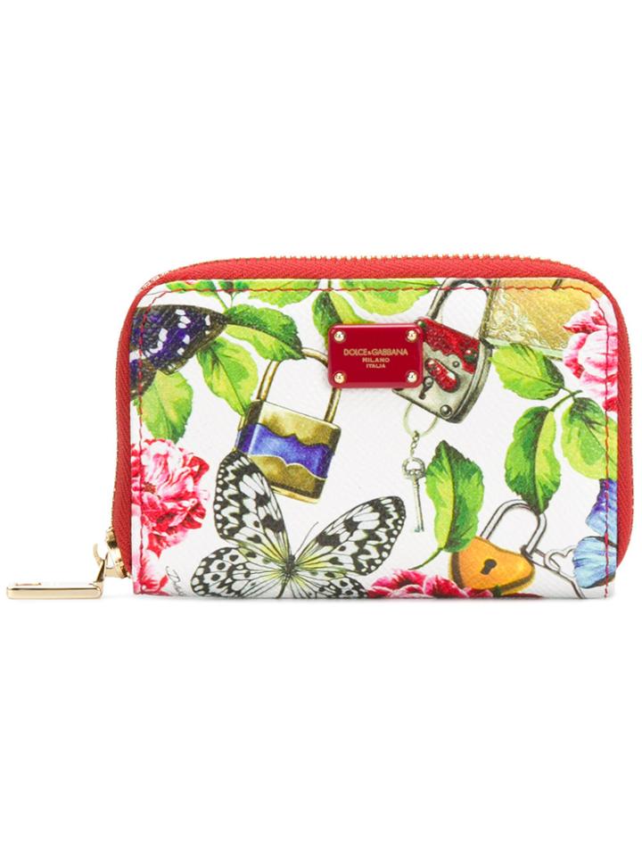 Dolce & Gabbana Floral Printed Mini Purse - White