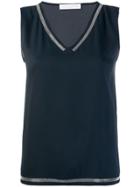 Fabiana Filippi Embellished Trim Vest - Blue