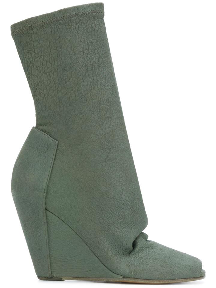 Rick Owens Wedge Boots - Green