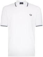 Fred Perry Stripe-trimmed Tpolo Shirt - White