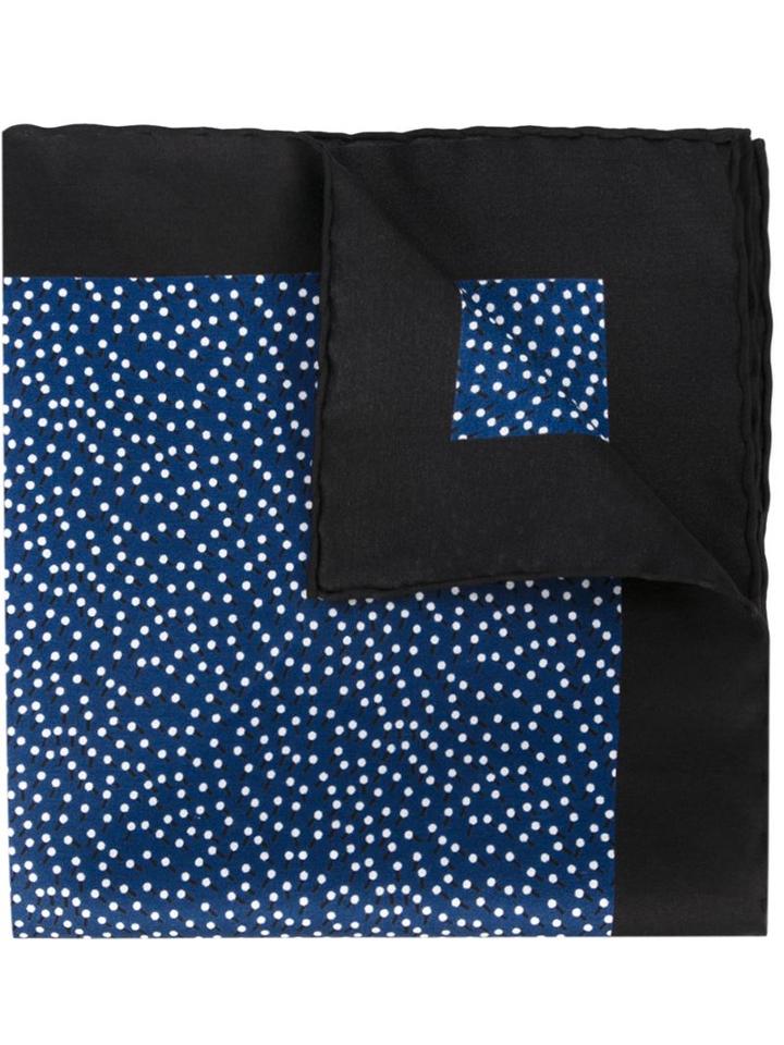 Lanvin Dotted Pocket Square, Men's, Blue, Silk