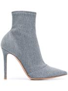 Gianvito Rossi Denim Sock Boots - Blue