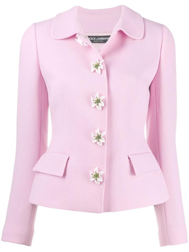 Dolce & Gabbana Flower Embellished Jacket - Pink