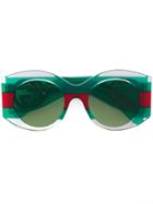 Gucci Eyewear Striped Tinted Sunglasses - Green