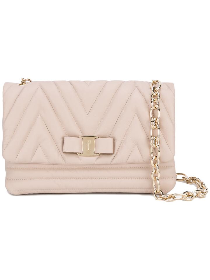 Salvatore Ferragamo Quilted Shoulder Bag, Women's, Pink/purple, Lamb Skin