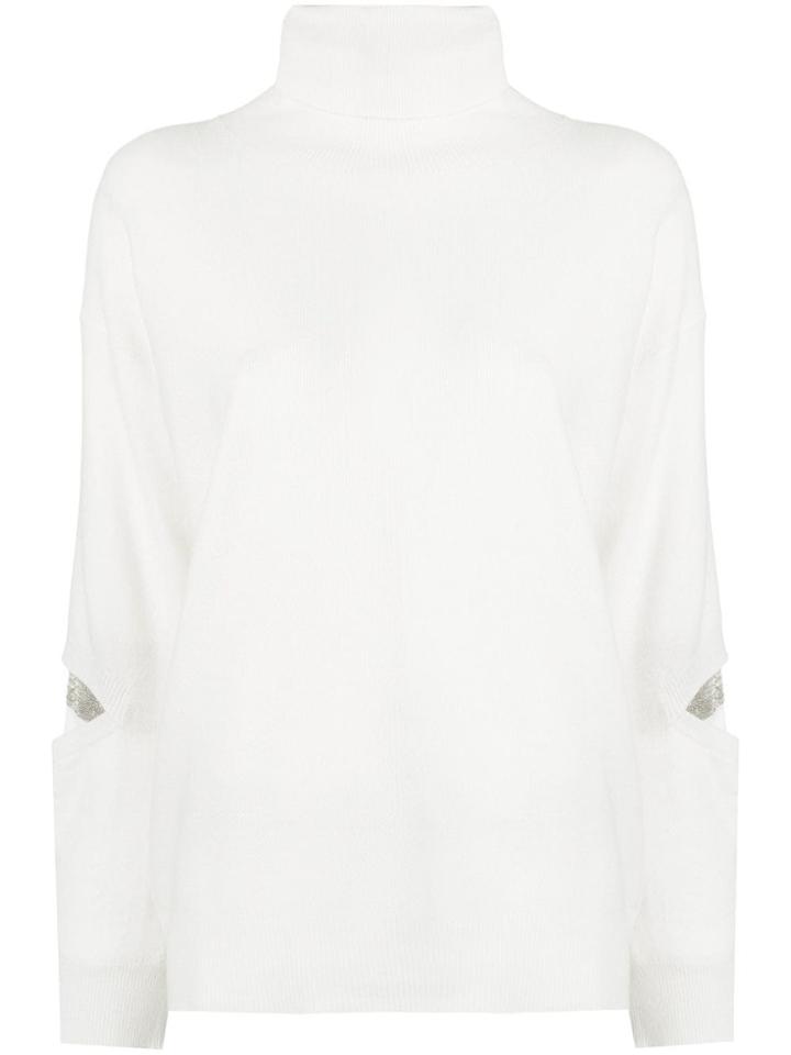 Fabiana Filippi Cut Out Detail Knitted Sweater - White