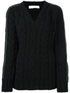 Giada Benincasa Cable Knit Sweater, Women's, Size: Small, Black, Wool