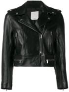 Sandro Paris Cropped Biker Jacket - Black