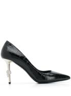Philipp Plein Crocodile Effect Pumps - Black