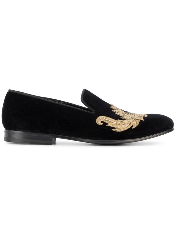 Alexander Mcqueen Embroidered Loafers - Black