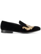 Alexander Mcqueen Embroidered Loafers - Black