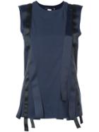 Harvey Faircloth Sleeveless Vertical Flyaway Stripe Tank - Blue