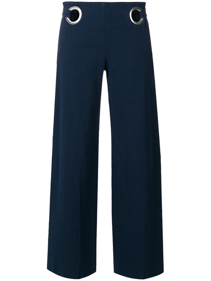 Giorgio Armani Vintage Eyelets Wide-legged Trousers - Blue