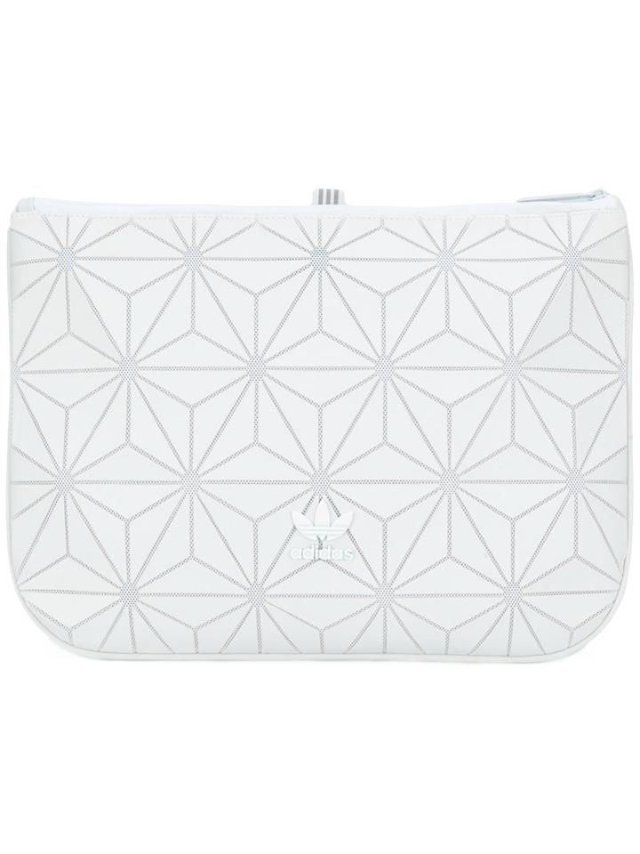 Adidas Originals Geometric Clutch Bag, Women's, White, Polyurethane/polyester