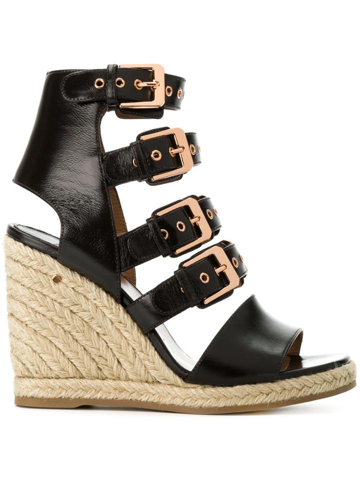 Laurence Dacade Buckled Wedge Heel Sandals - Brown