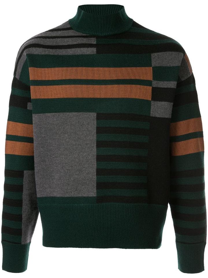 Cerruti 1881 Geometric Knitted Jumper - Green