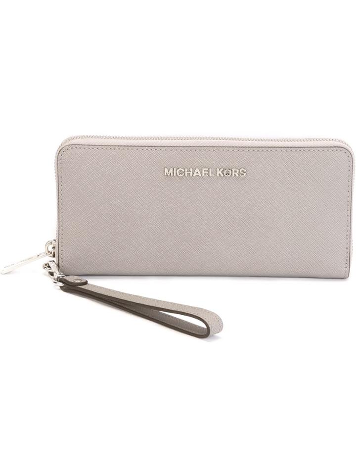 Michael Michael Kors Large Zip Around Wallet - Grey