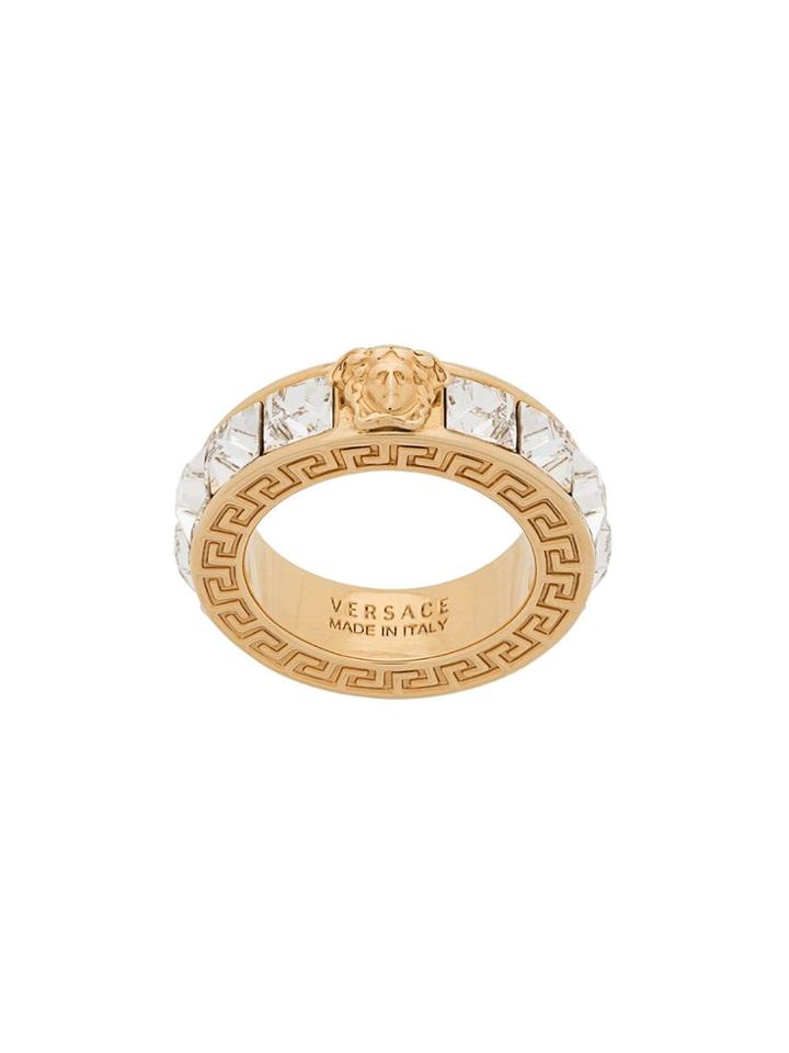 Versace Medusa Baguette Crystal Ring - Gold