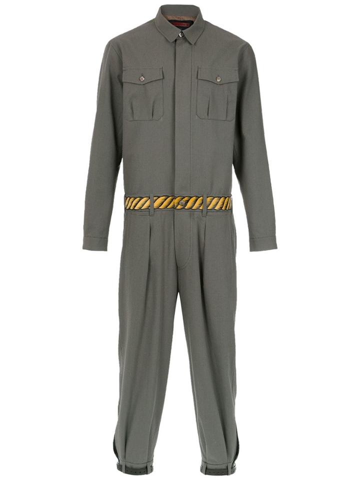 À La Garçonne Handpainted Belted Jumpsuit - Grey