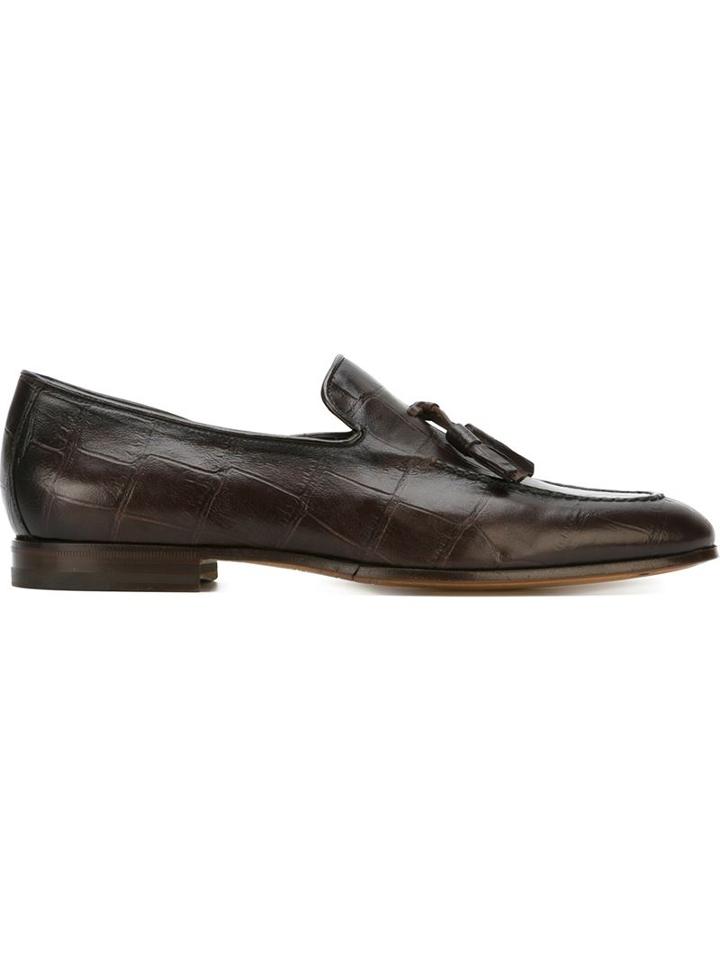 Santoni Tassel Detail Slippers