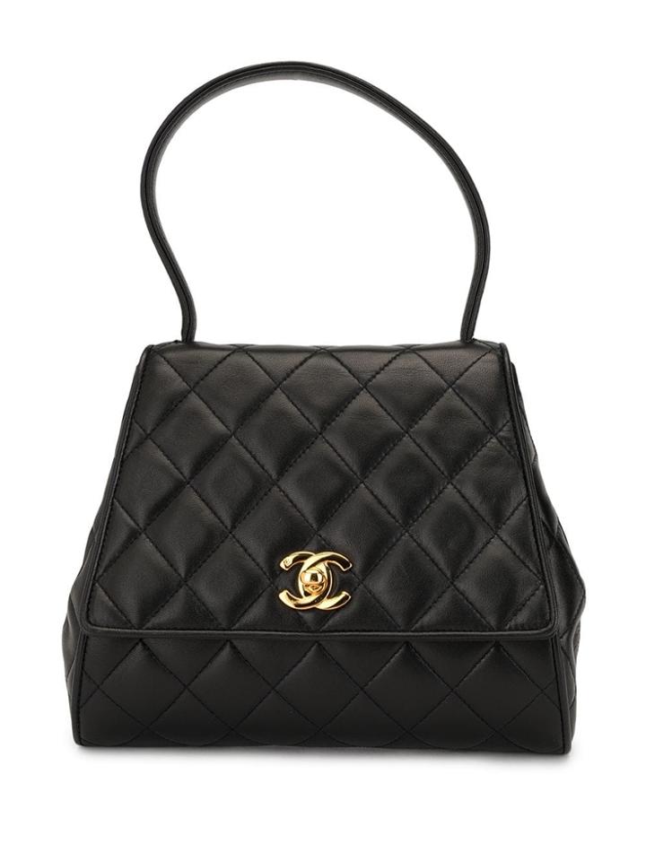 Chanel Pre-owned Diamond Quilted Cc Tote - Black