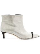 Marco De Vincenzo Rhinestone Embellished Ankle Boots - Metallic
