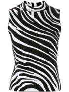 Versace Sleeveless Zebra Top - Black