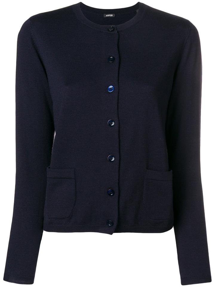 Aspesi Slim Fit Cardigan - Blue