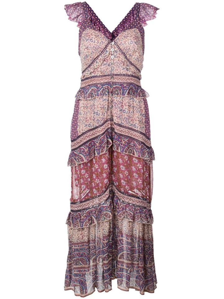Sea Bella Ruffled Midi Dress - Purple