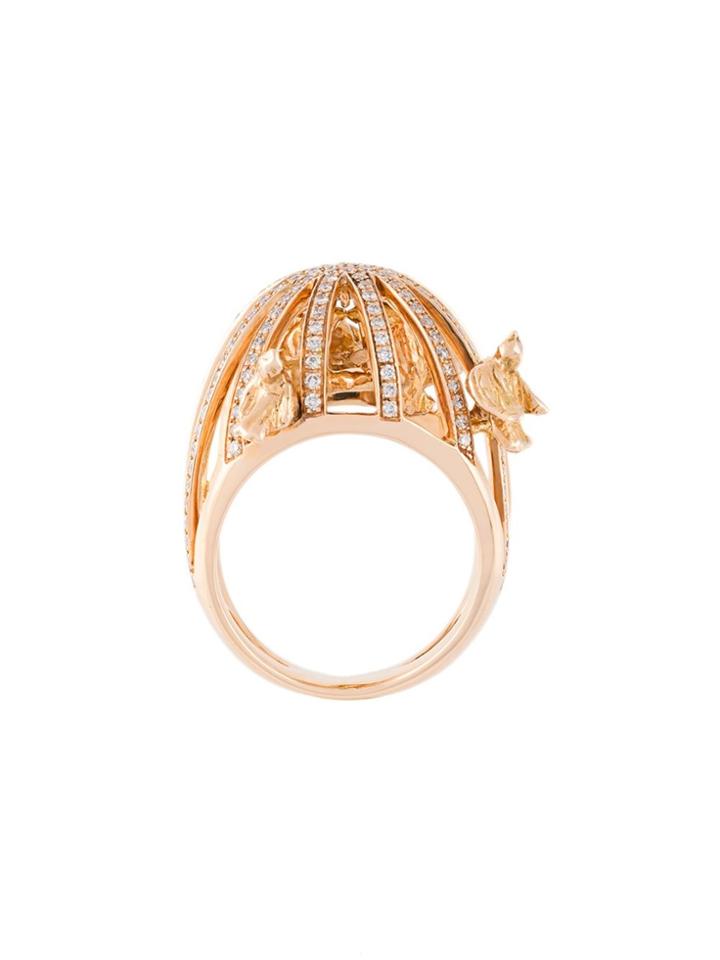 Christina Debs Bird Cage Diamond Ring - Metallic