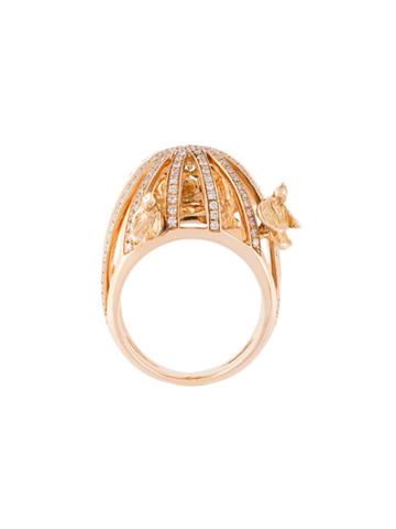Christina Debs Bird Cage Diamond Ring - Metallic