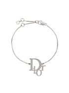 Christian Dior Vintage 1990's Cutout Logo Bracelet - Silver