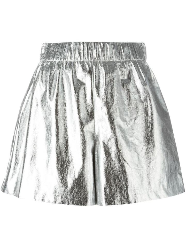 M Missoni Metallic (grey) Wide Leg Shorts, Women's, Size: 40, Polyester/acetate