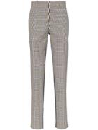 Alexander Mcqueen Contrast Dogtooth Trousers - Multicolour