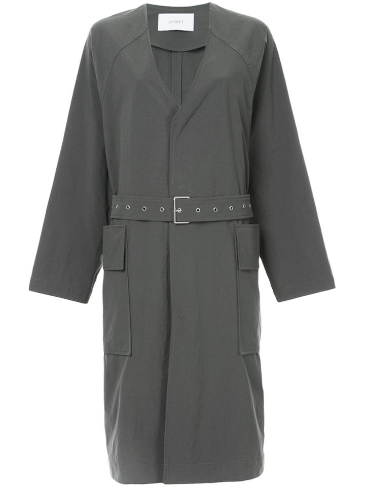 Astraet Oversized Belted Coat - Grey
