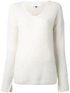Le Ciel Bleu V-neck Jumper, Women's, Size: 36, White, Silk/mohair