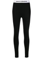 Paco Rabanne Logo Strap Sport Leggings - Black