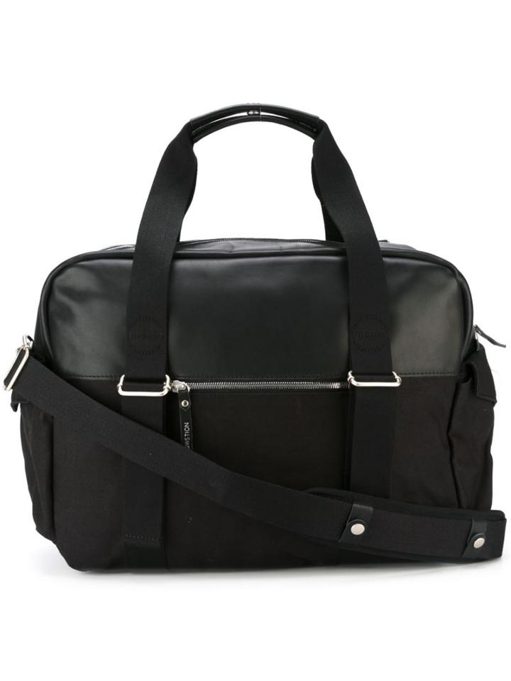 Qwstion Multi-strap Holdall Bag, Black, Leather/canvas/cotton