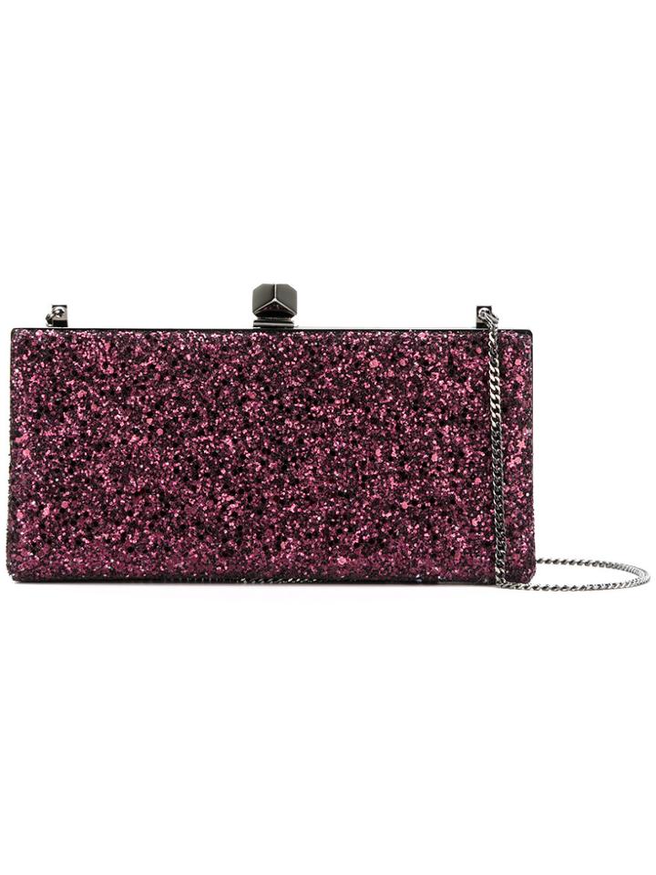 Jimmy Choo 'celeste' Glitter Clutch - Pink & Purple