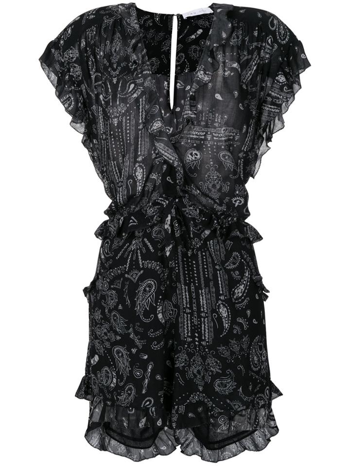 Iro Ruffled Bandana Playsuit - Black