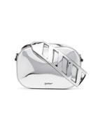 Off-white Metallic Cocco Crocodile Embossed Leather Camera Bag