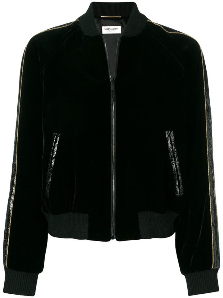 Saint Laurent Teddy Velvet Jacket - Black