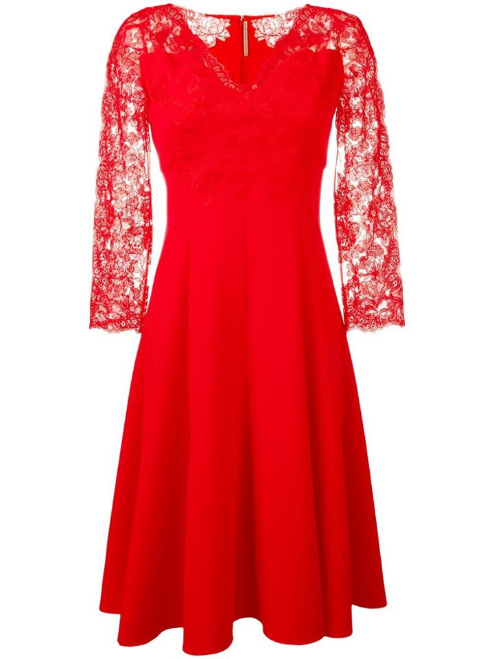 Ermanno Scervino Floral Lace Flared Dress