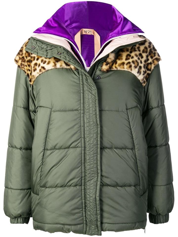 No21 Layered Puffer Jacket - Green