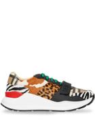 Burberry Animal Print And Vintage Check Sneakers - Neutrals