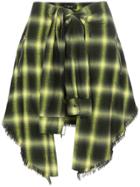 Amiri Tie-waist Check Skirt - Yellow