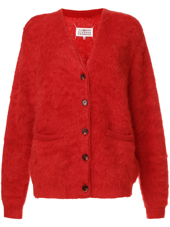 Maison Margiela - Classic Knitted Cardigan - Women - Polyamide/mohair/wool - S, Red, Polyamide/mohair/wool