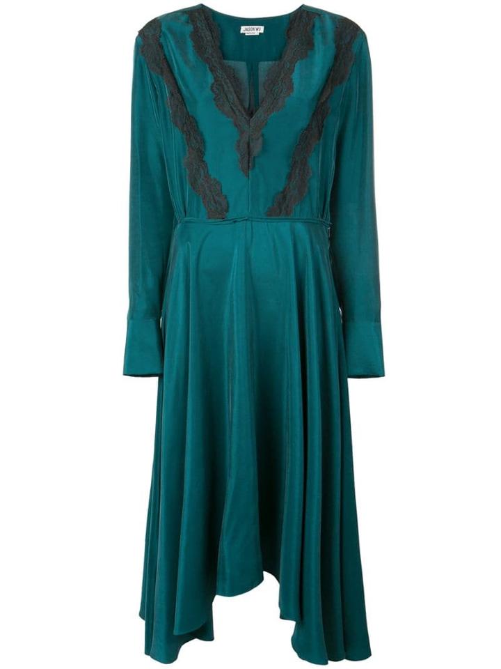 Jason Wu Lace Trim Midi Dress - Green