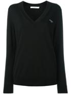 Givenchy Logo Embroidered Jumper, Women's, Size: Medium, Black, Wool/silk