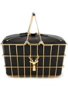 Savas Large Caroline Basket Bag, Black, Leather/metal Other
